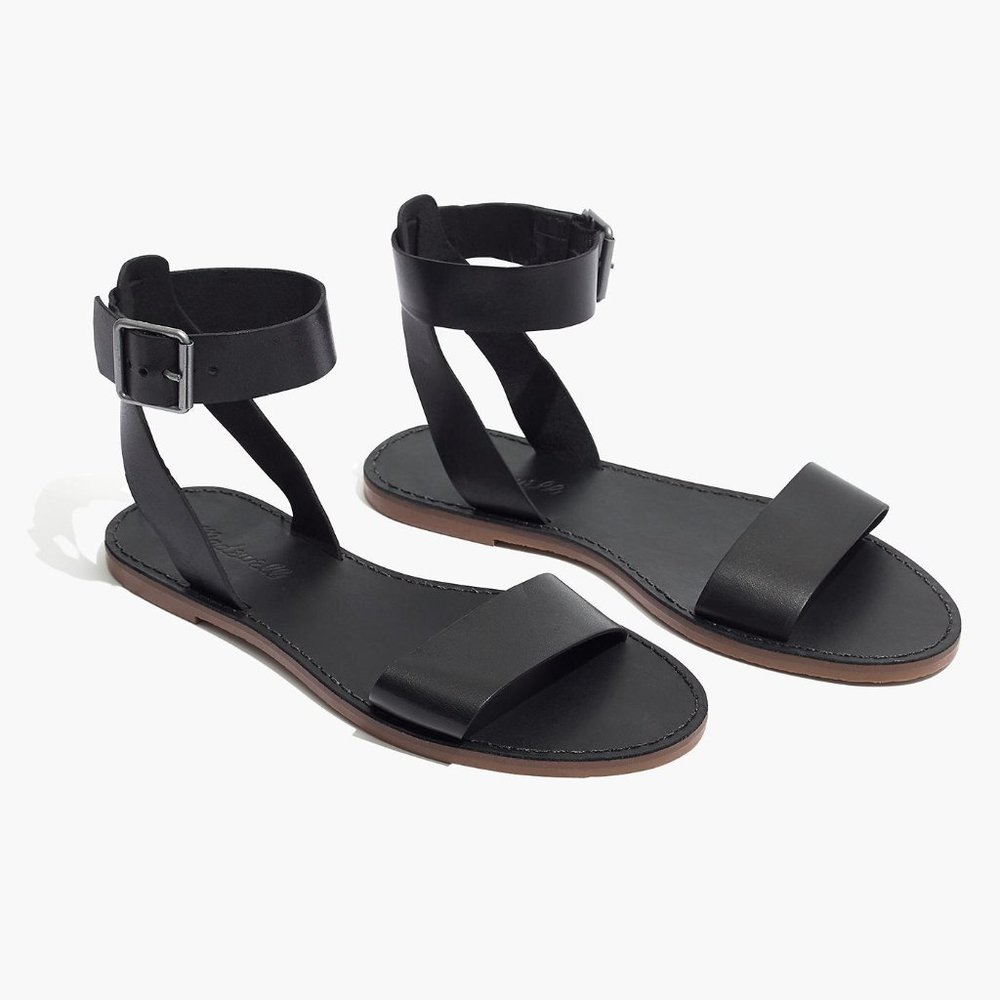 Madewell Boardwalk Leather Sandal Black NEW - Picture 1 of 4